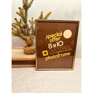 Vintage Decorel Gold Metal 8x10 Photo Frame Beaded Edge Tabletop Easel Back